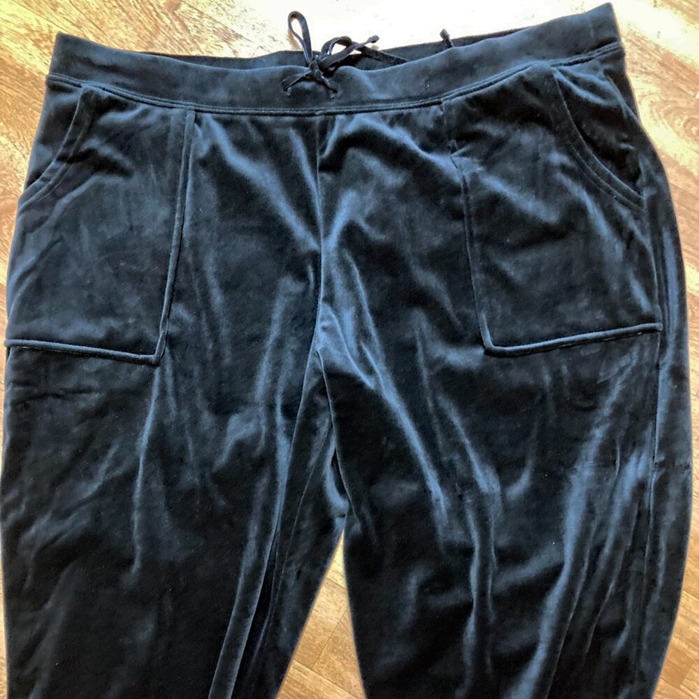 House of Harlow by Nicole Ritchie, Black velvet-like joggers, Size 2X